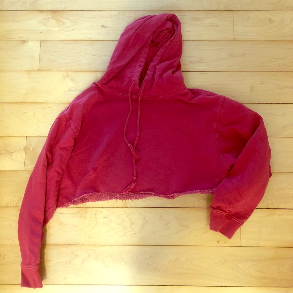 Brandy Melville cropped red hoodie